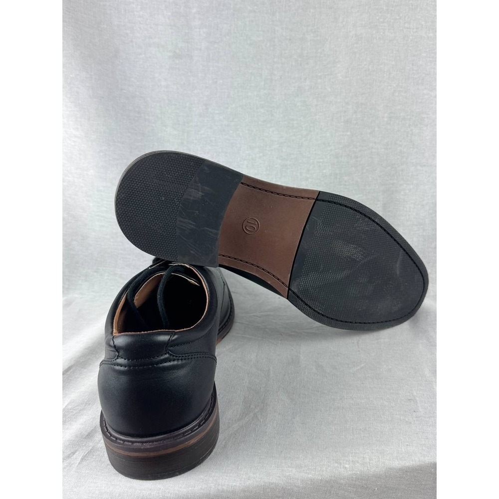Goodfellow & Co Mens Black Derby Dress Shoes Lace Up Size 10 Matte Faux Leather